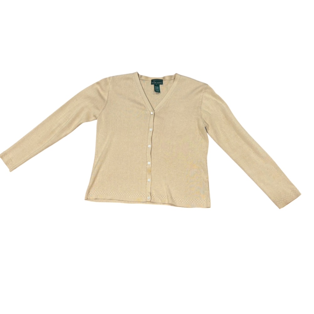 Ralph Lauren tan button down sweater woman’s size L